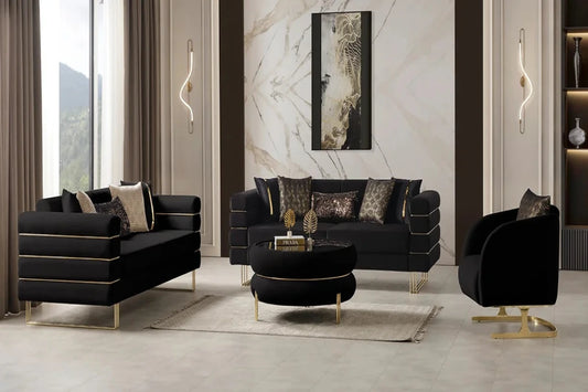 Luma Black sofa and loveseat