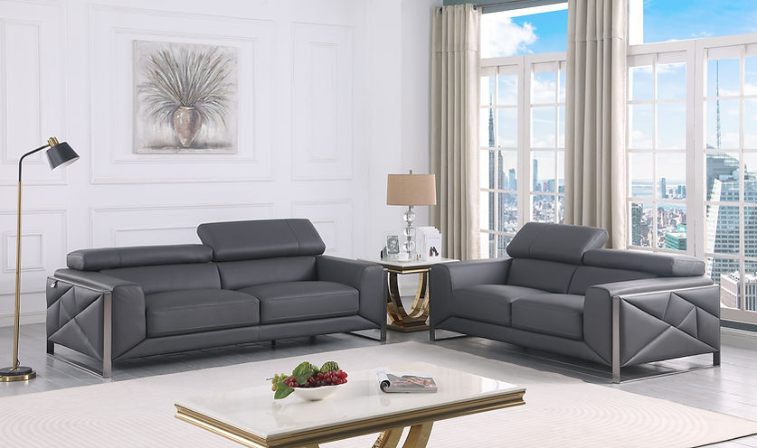 MI-989 Giorgio (Dark Grey) sofa & loveseat