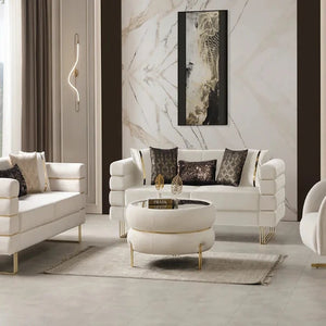 Luma White sofa and loveseat