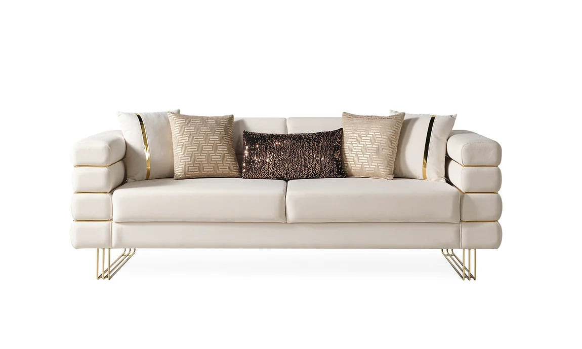 Luma White sofa and loveseat