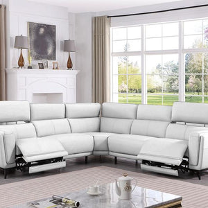 MI-2311 Lorenzo (White) Italian leather 5pcs sectional