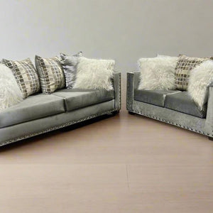 S315 Silver Sofa and Loveseat