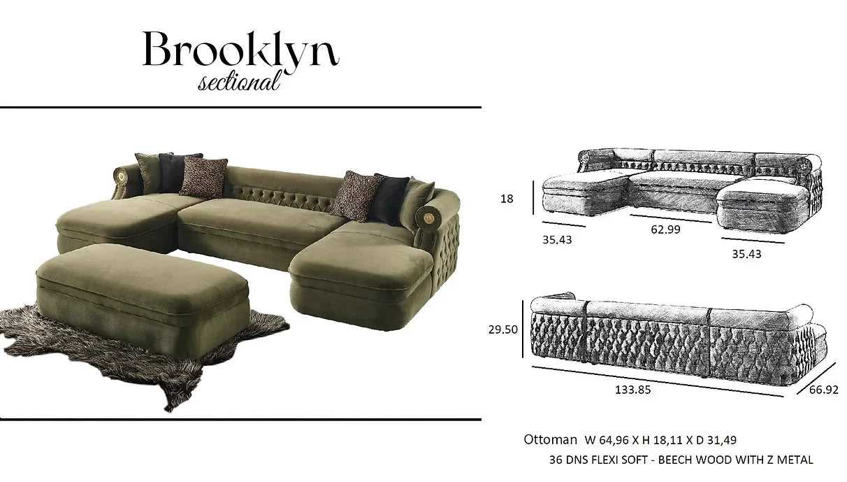 Brooklyn Sectional (Orange)