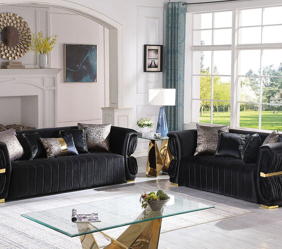 S2003 Anna (Black) SOFA & LOVESEAT