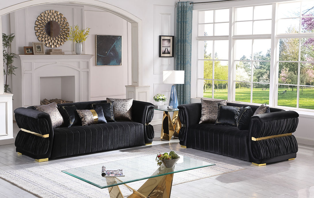 S2003 Anna (Black) SOFA & LOVESEAT