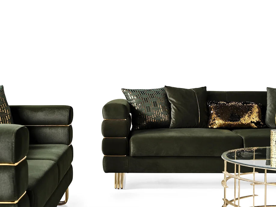 Luma Emerald sofa and loveseat