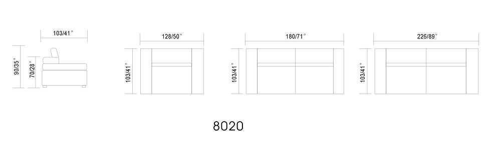 MI-8020 Soho White 2pc Love Seat & Sofa