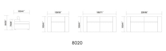MI-8020 Soho Grey Love Seat & Sofa
