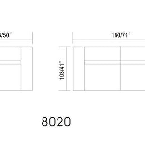 MI-8020 Soho Grey Love Seat & Sofa