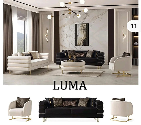 Luma White sofa and loveseat