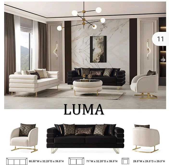 Luma White sofa and loveseat