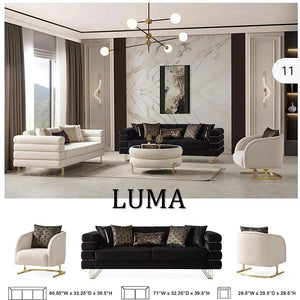 Luma Black sofa and loveseat