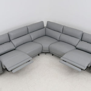 MI-2311 Lorenzo (LT. Grey) italian leather 5pcs sectional