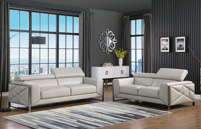 MI-989 Giorgio (Light Grey) sofa & loveseat