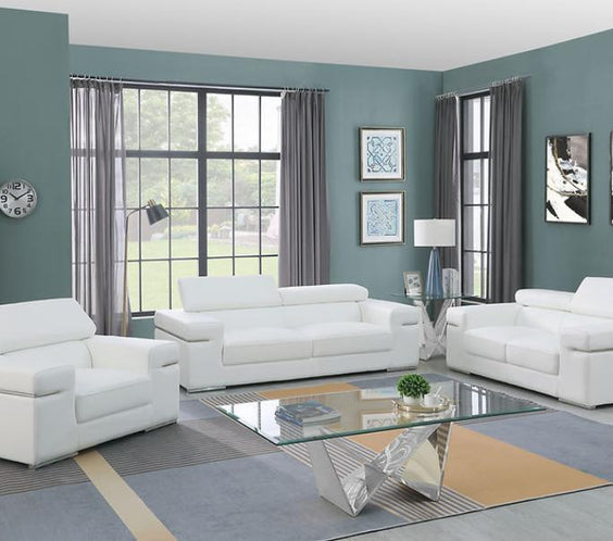 MI-8020 Soho White 2pc Love Seat & Sofa
