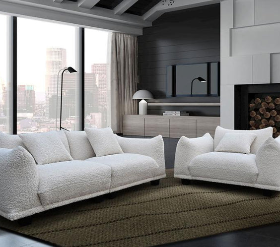 S3131 Homey sofa and oversized chair (White)