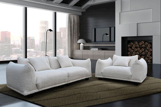 S3131 Homey sofa and oversized chair (White)