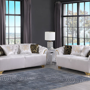 S2004 Mila sofa and loveseat (White)