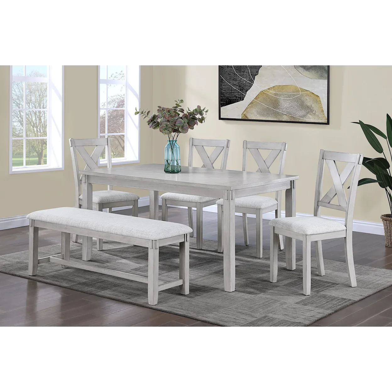 2321DW-6P CLARA DRIFTWOOD DINING SET