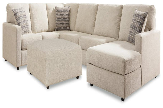 Edenfield 3-Piece Sectional with Ottoman in Linen