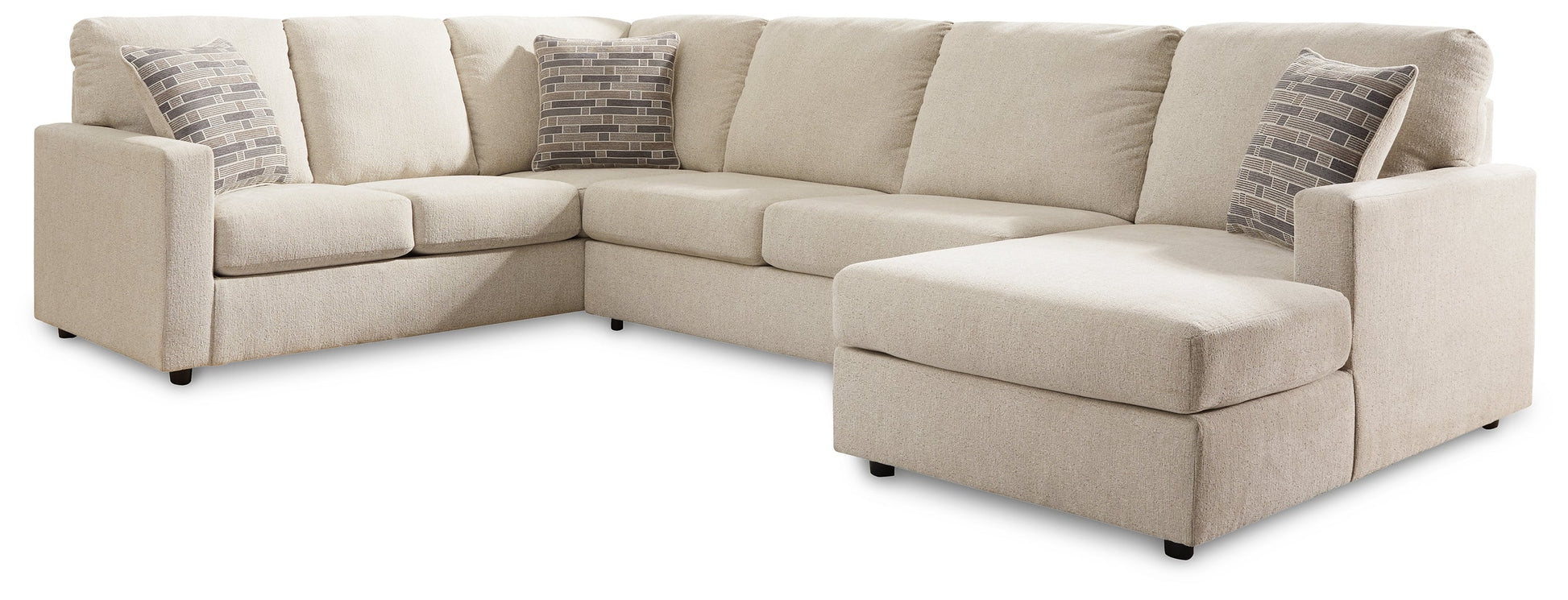 Edenfield 3-Piece Sectional with Ottoman in Linen