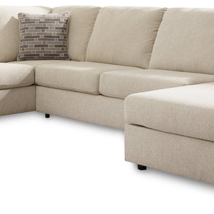 Edenfield 3-Piece Sectional with Ottoman in Linen