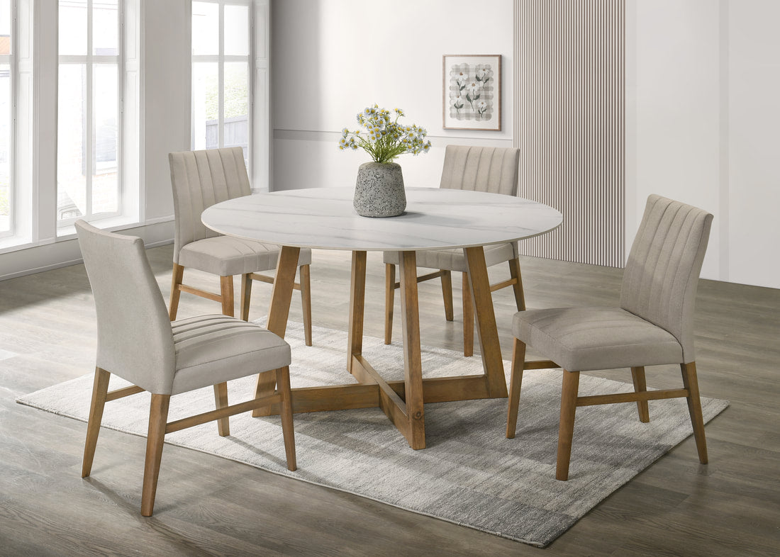 ENZO10 Light Oak Dining Table + 4 Chair Set 