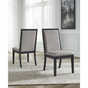 Foyland Light Gray/Black Dining Chair, Set of 2