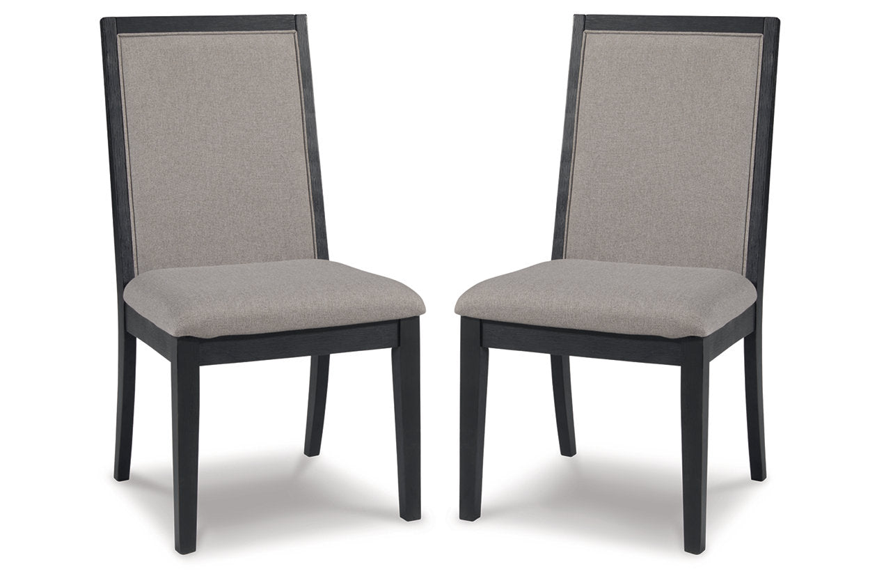 Foyland Light Gray/Black Dining Chair, Set of 2