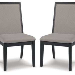 Foyland Light Gray/Black Dining Chair, Set of 2