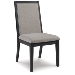 Foyland Light Gray/Black Dining Chair, Set of 2