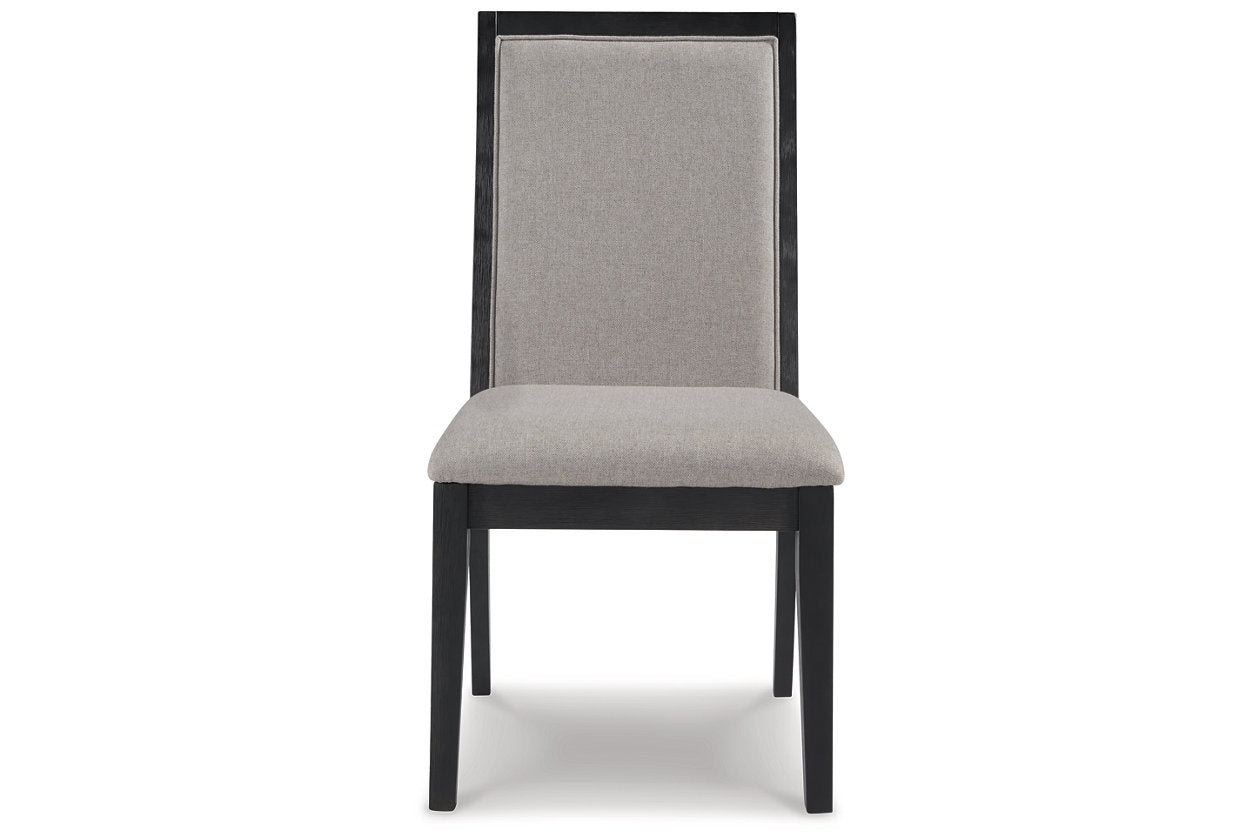 Foyland Light Gray/Black Dining Chair, Set of 2