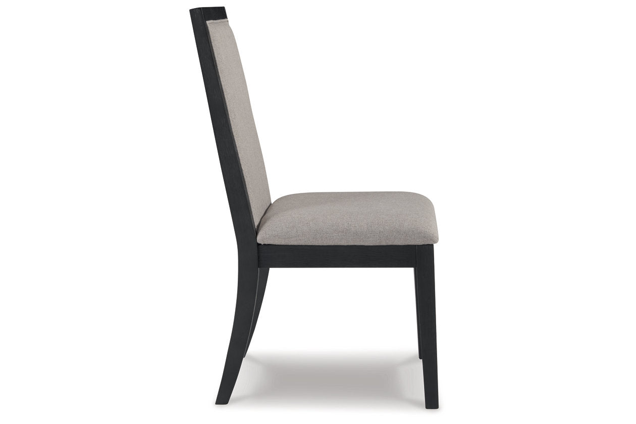 Foyland Light Gray/Black Dining Chair, Set of 2