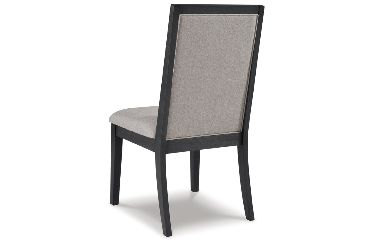 Foyland Light Gray/Black Dining Chair, Set of 2