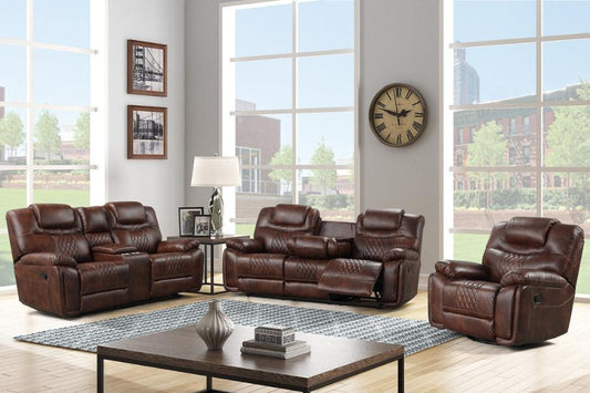 Galveston Brown Reclining Living Room Set