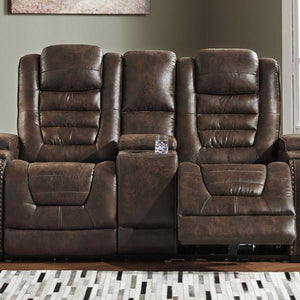 Game Zone Bark Power Reclining Loveseat with Console