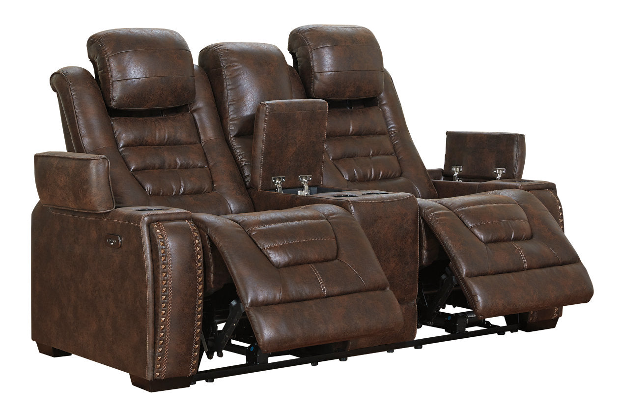 Game Zone Bark Power Reclining Loveseat with Console