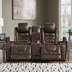 Game Zone Bark Power Reclining Loveseat with Console