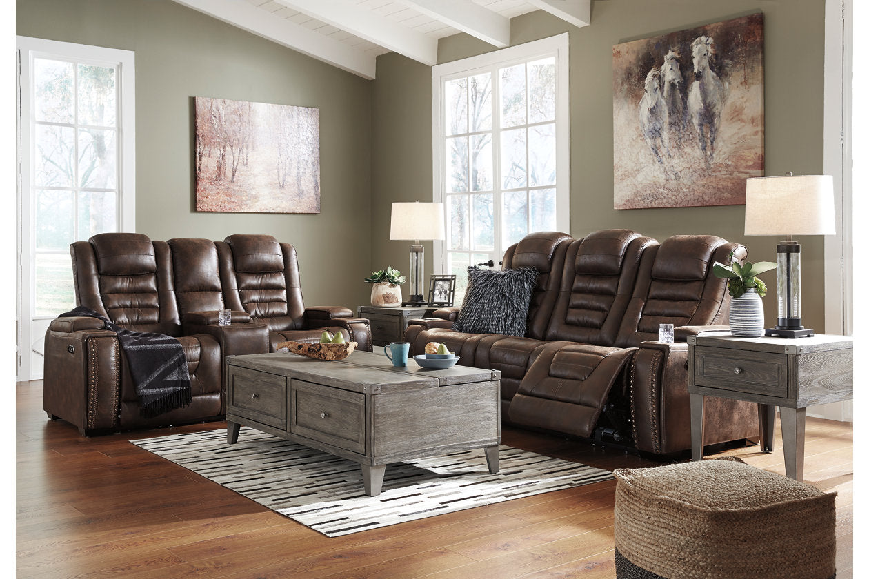 Game Zone Bark Power Reclining Loveseat with Console