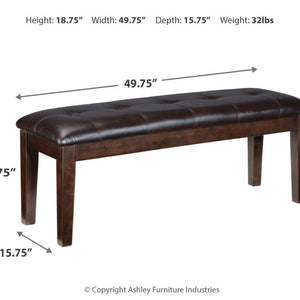 Haddigan Dark Brown Dining Bench