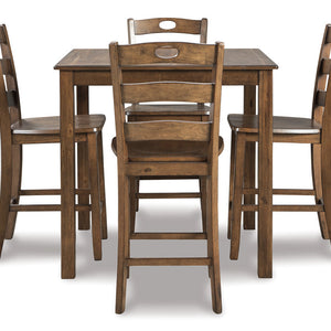 Hazelteen Medium Brown 5-Piece Counter Height Set