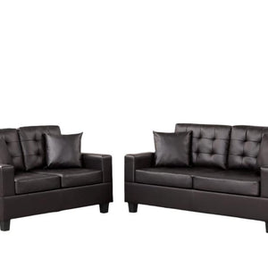 Vega Espresso PU Leather Sofa & Loveseat