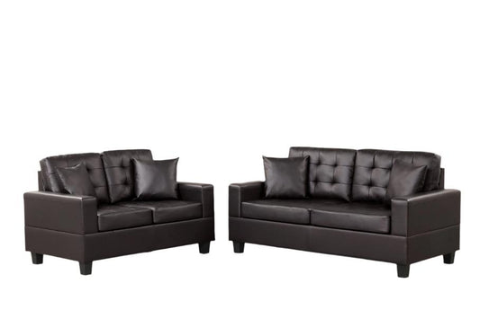 Vega Espresso PU Leather Sofa & Loveseat