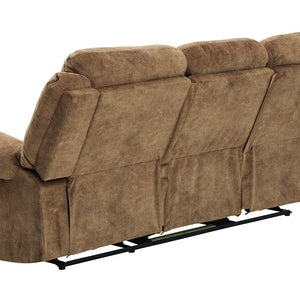 Huddle-Up Nutmeg Reclining Sofa with Drop Down Table