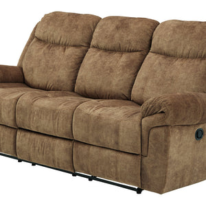 Huddle-Up Nutmeg Reclining Sofa with Drop Down Table