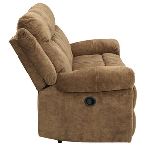 Huddle-Up Nutmeg Reclining Sofa with Drop Down Table