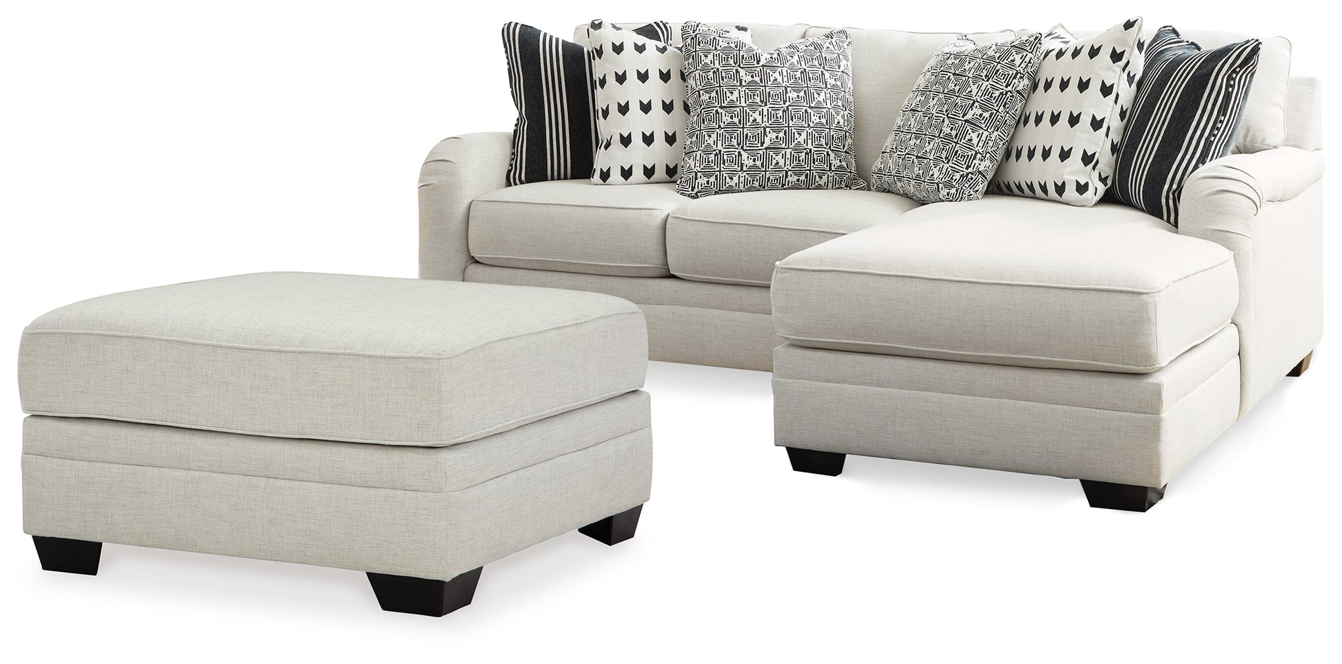 Huntsworth 2-Piece Sectional with Ottoman in Dove Gray