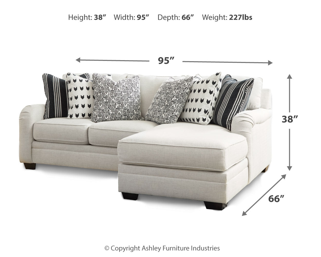 Huntsworth 2-Piece Sectional with Ottoman in Dove Gray