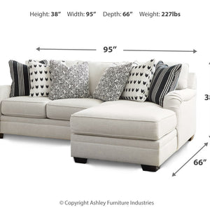 Huntsworth 2-Piece Sectional with Ottoman in Dove Gray