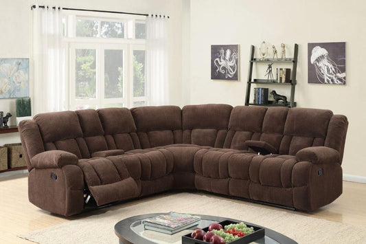 Jade Chocolate Reclining Sectional